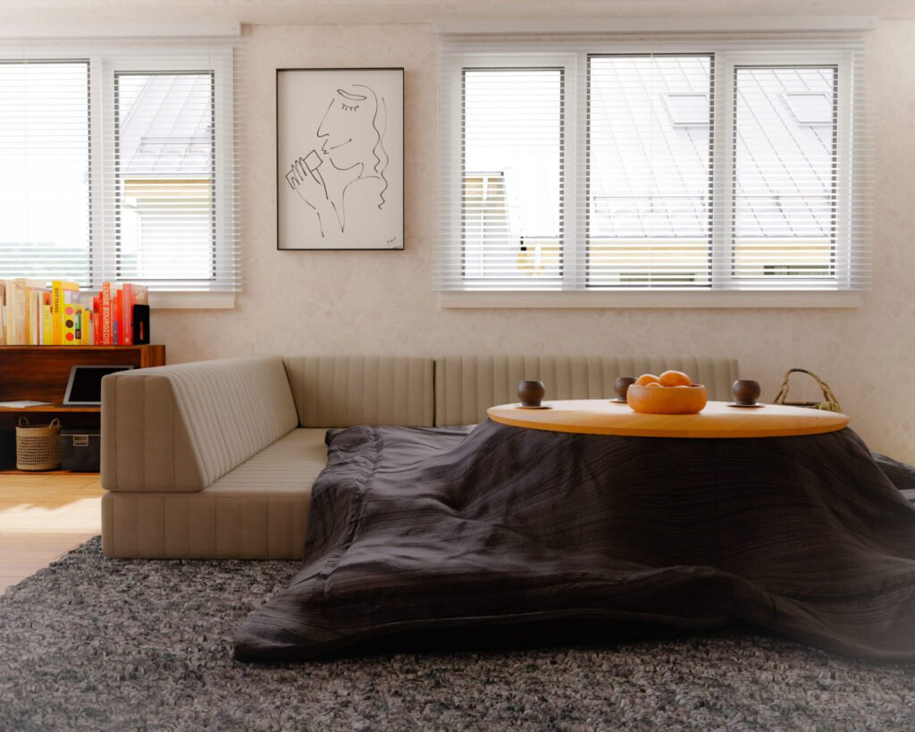 ローソファとこたつコーディネート